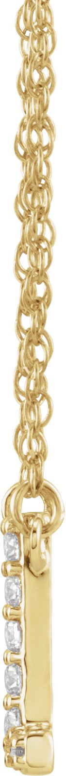 14K Gold Round Natural Diamond Lowercase Initial Necklace - Yellow Gold - view 2