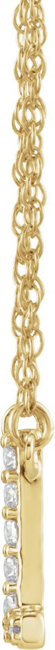 14K Gold Round Natural Diamond Lowercase Initial Necklace - Yellow Gold - view 2