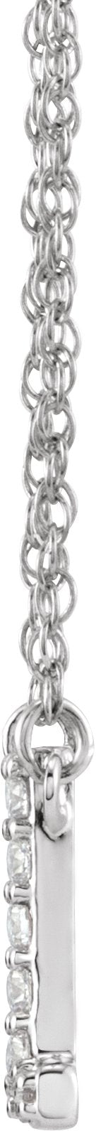 14K Gold Round Natural Diamond Lowercase Initial Necklace - White Gold - view 2