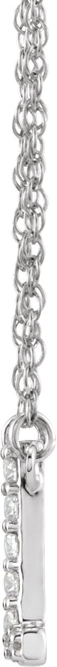 14K Gold Round Natural Diamond Lowercase Initial Necklace - White Gold - view 2