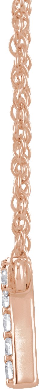 14K Gold Round Natural Diamond Lowercase Initial Necklace - Rose Gold - view 2