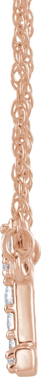 14K Gold Round Natural Diamond Lowercase Initial Necklace - Rose Gold - view 2