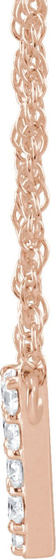 14K Gold Round Natural Diamond Lowercase Initial Necklace - Rose Gold - view 2