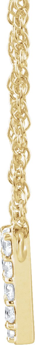14K Gold Round Natural Diamond Lowercase Initial Necklace - Yellow Gold - view 2