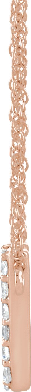 14K Gold Round Natural Diamond Lowercase Initial Necklace - Rose Gold - view 2