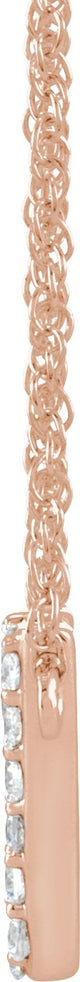 14K Gold Round Natural Diamond Lowercase Initial Necklace - Rose Gold - view 2