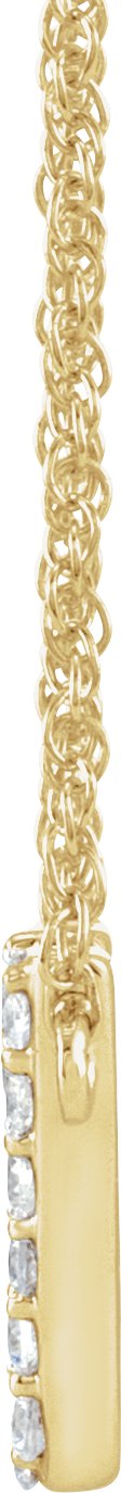 14K Gold Round Natural Diamond Lowercase Initial Necklace - Yellow Gold - view 2