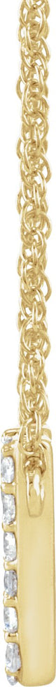14K Gold Round Natural Diamond Lowercase Initial Necklace - Yellow Gold - view 2