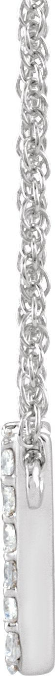 14K Gold Round Natural Diamond Lowercase Initial Necklace - White Gold - view 2