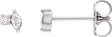 14K Gold Marquise Natural Diamond Accented Stud Earrings - White Gold