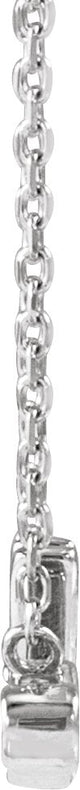 14K Gold Round Natural Diamond "Mrs" Necklace - White Gold - view 2