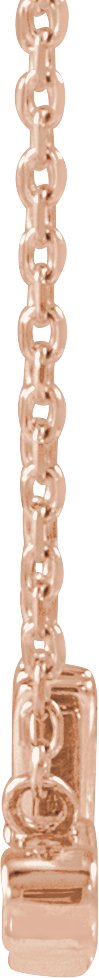 14K Gold Round Natural Diamond "Mrs" Necklace - Rose Gold - view 2