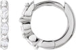 Platinum Natural Diamond Marquise Hoop Earrings