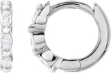 Platinum Natural Diamond Marquise Hoop Earrings