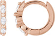 14K Gold Natural Diamond Marquise Hoop Earrings - Rose Gold