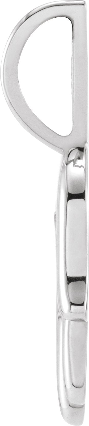 Platinum Round Natural Diamond Hamsa Hand Pendant - view 2