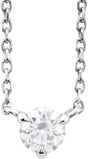 Platinum Round Natural Diamond Solitaire Necklace – 1/5 CTW