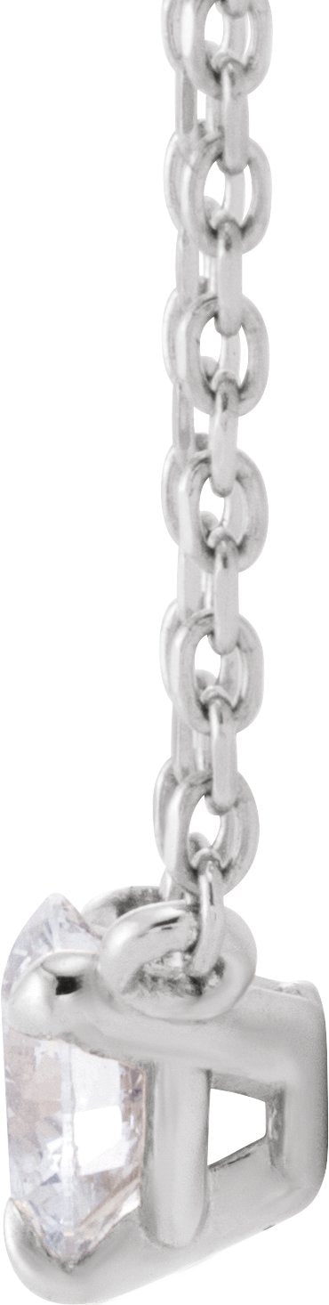 Platinum Round Natural Diamond Solitaire Necklace – 1/5 CTW - view 2