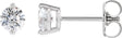 Platinum Natural Diamond Round 2-Prong Stud Earrings