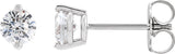 Platinum Natural Diamond Round 2-Prong Stud Earrings