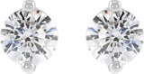 14K Gold Natural Diamond Round 2-Prong Stud Earrings - White Gold - view 2