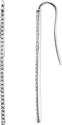 Platinum Round Natural Diamond Bar Earrings