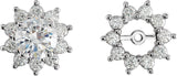 14K Gold Natural Diamond Halo-Style Earring Jackets VI - White Gold