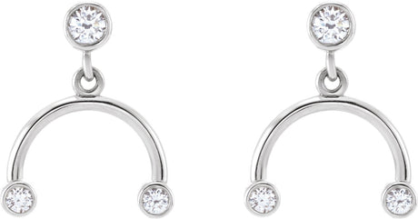 Platinum Round Natural Diamond Accented Mobile Earrings - view 2