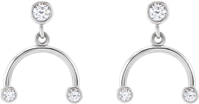 Platinum Round Natural Diamond Accented Mobile Earrings - view 2