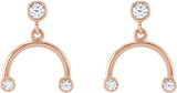 14K Gold Round Natural Diamond Accented Mobile Earrings - Rose Gold - view 2