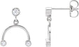 Platinum Round Natural Diamond Accented Mobile Earrings