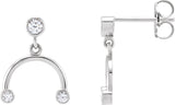 14K Gold Round Natural Diamond Accented Mobile Earrings - White Gold