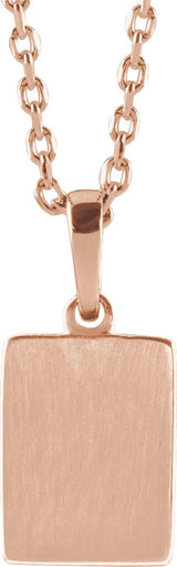 14K Gold Round Natural White Sapphire Accented Necklace or Pendant - Rose Gold - view 3