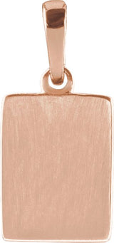 14K Gold Round Natural White Sapphire Accented Necklace or Pendant - Rose Gold - view 3