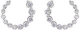 14K Gold Round Lab-Grown Diamond Front-Back Earrings - White Gold