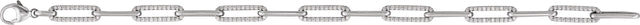 14K Gold Round Lab-Grown Diamond Accented Link Bracelet - White Gold - view 3