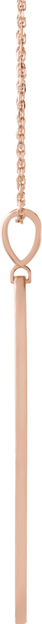 14K Gold Round Natural Diamond Arrow Necklace or Pendant - Rose Gold - view 2
