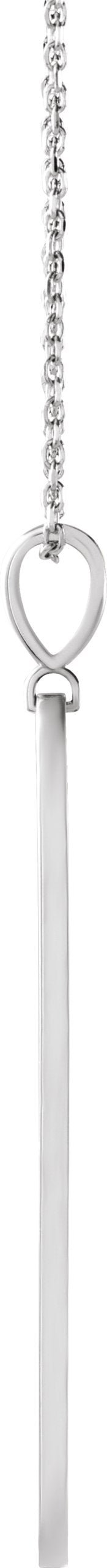 Platinum Round Natural Diamond Arrow Necklace or Pendant - view 2