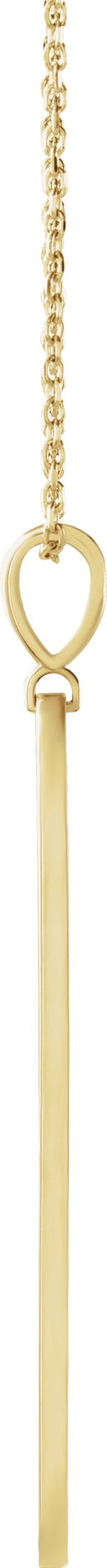 14K Gold Round Natural Diamond Arrow Necklace or Pendant - Yellow Gold - view 2