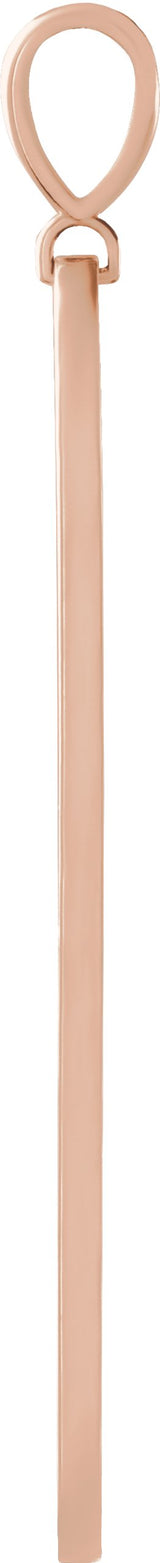 14K Gold Round Natural Diamond Arrow Necklace or Pendant - Rose Gold - view 2