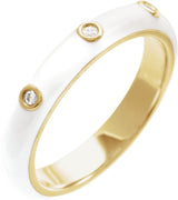 14K Gold Enamel Stackable Ring II - Yellow Gold