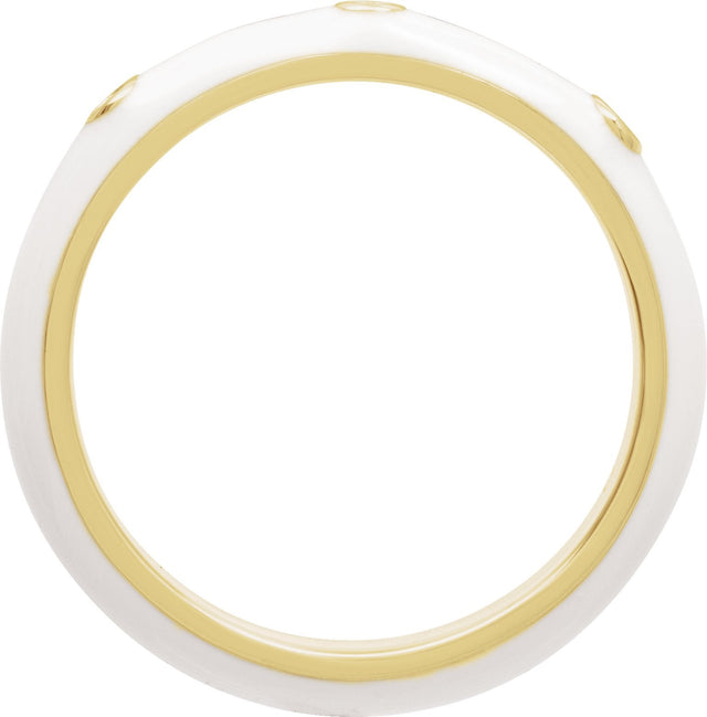 14K Gold Enamel Stackable Ring II - Yellow Gold - view 2