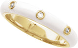 14K Gold Enamel Stackable Ring II - Yellow Gold - view 3
