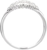 14K Gold Round Natural Diamond Cluster Ring – 2.5mm Stones - White Gold - view 2
