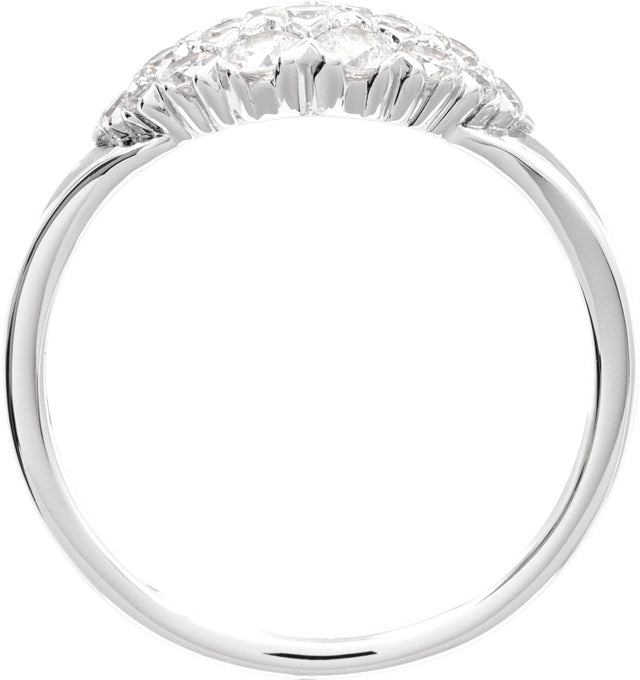 14K Gold Round Natural Diamond Cluster Ring – 2.5mm Stones - White Gold - view 2
