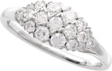 14K Gold Round Natural Diamond Cluster Ring – 2.5mm Stones - White Gold - view 3