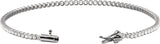 14K Gold Round Lab-Grown Diamond Lightweight Line Bracelet - White Gold - view 3