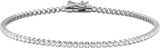 14K Gold Round Lab-Grown Diamond Lightweight Line Bracelet - White Gold
