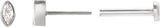 14K Gold Natural Diamond Marquise Bezel-Set Stud Earrings – 3.5x1.75mm - White Gold