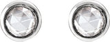 14K Gold Natural Diamond Round Rose-Cut Bezel-Set Earrings - White Gold - view 2